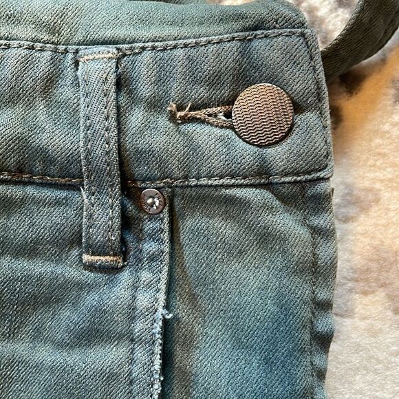 Free People Denim Overalls Blue Green 27 - Picture 6 of 10